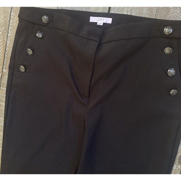 ANN TAYLOR LOFT Dress Pants Womens 16 Black Stretch Julie Trouser Boot Leg - Picture 3 of 4